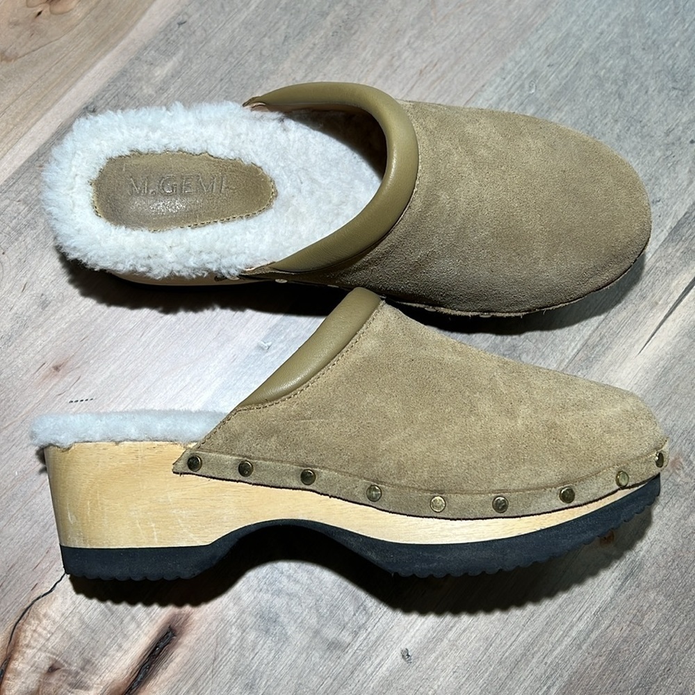 M Gemi Greta Shearling Mule Clog
